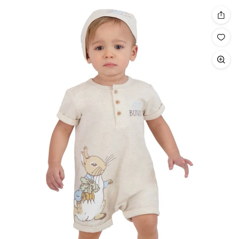 EASTER PETER COTTON TALE STYLE - 18 mo - Romper with Hat NEW - Picture 2 of 4